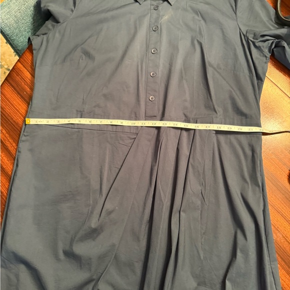 Universal Standard Asymmetric Shirtdress Cotton Blend Teal Medium 18-20 EUC - Picture 11 of 13